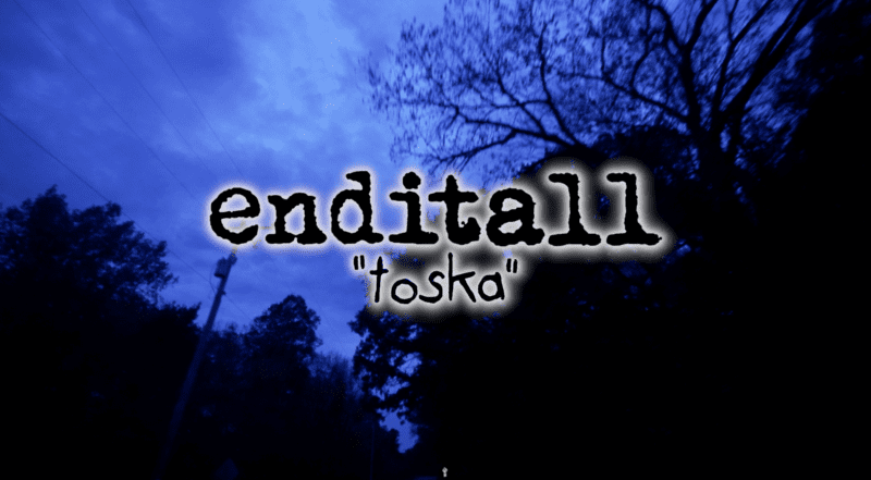 A picture of the sky with the word " enditall " written in it.